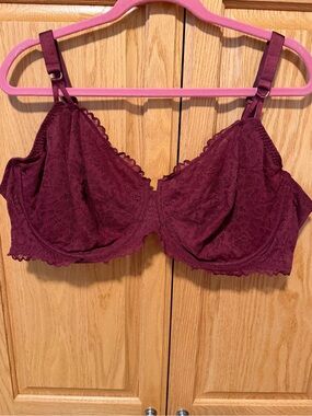 Auden Burgundy Lace Underwire Bra